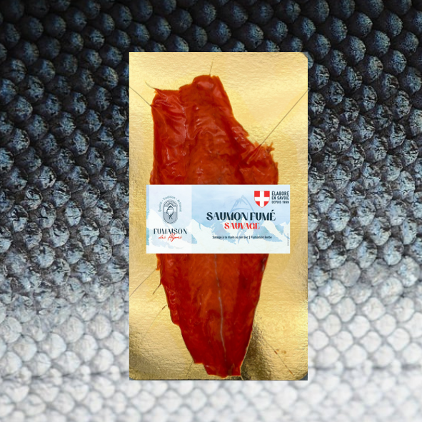 Bande de Saumon fumé SAUVAGE - 18 belles tranches - 600 g
