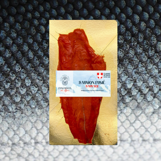 Bande de Saumon fumé SAUVAGE  - 18 belles tranches - 600 g